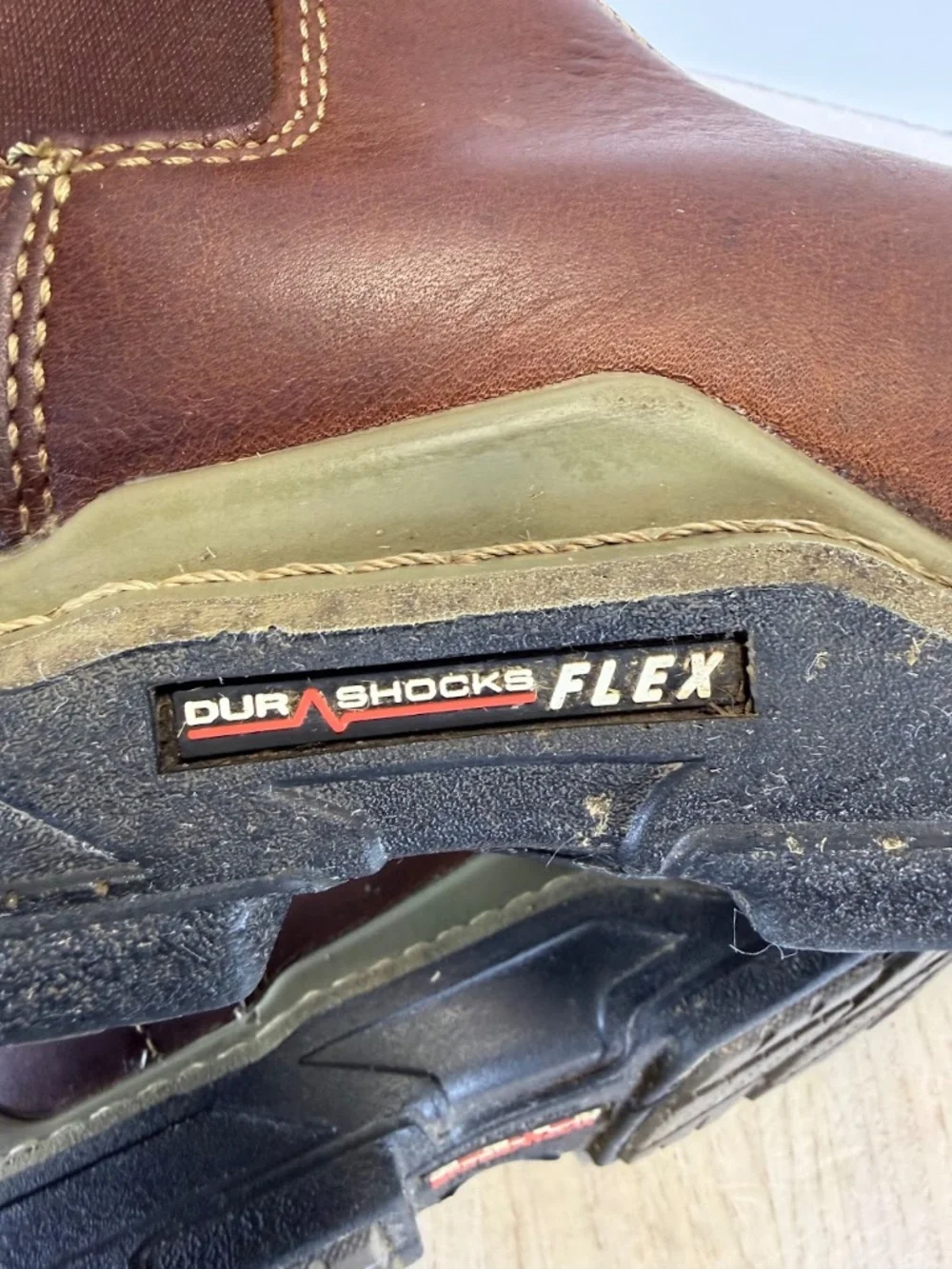 Wolverine DurShocks Flex W210116 Mens 9.5 M Brown Leather Chelsea Work Boots